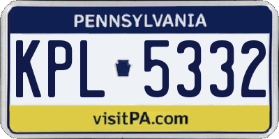 PA license plate KPL5332