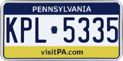 PA license plate KPL5335