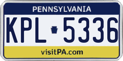 PA license plate KPL5336