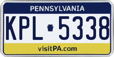 PA license plate KPL5338