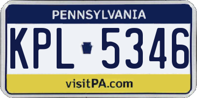 PA license plate KPL5346