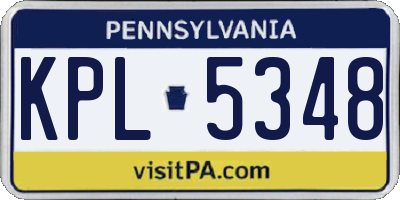 PA license plate KPL5348