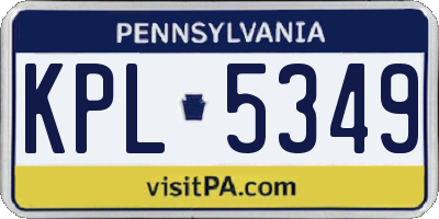 PA license plate KPL5349