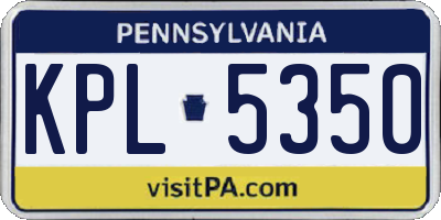 PA license plate KPL5350