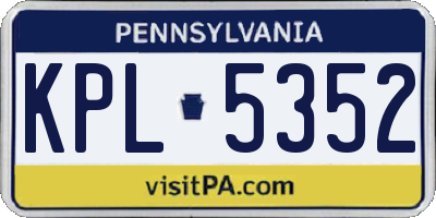 PA license plate KPL5352