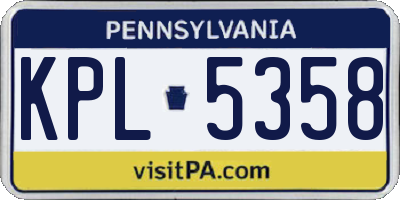 PA license plate KPL5358