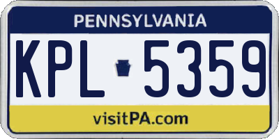 PA license plate KPL5359