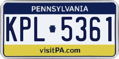 PA license plate KPL5361