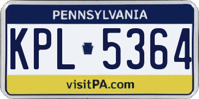 PA license plate KPL5364