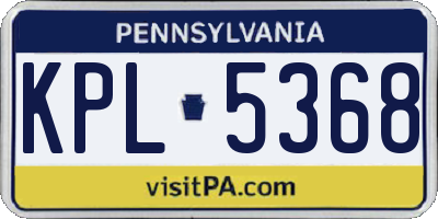 PA license plate KPL5368