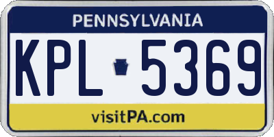 PA license plate KPL5369
