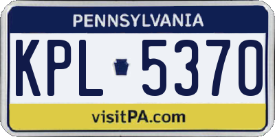 PA license plate KPL5370