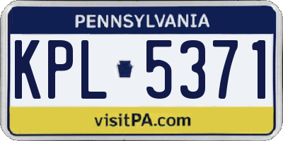 PA license plate KPL5371