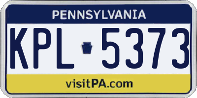 PA license plate KPL5373