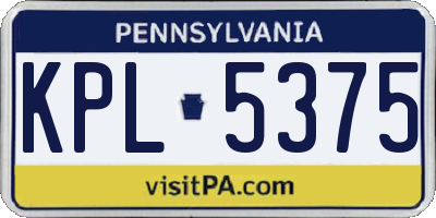PA license plate KPL5375