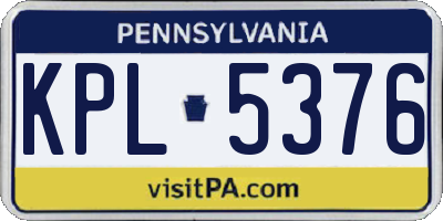 PA license plate KPL5376