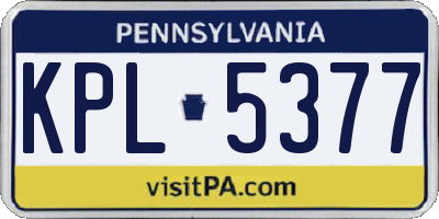 PA license plate KPL5377