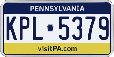 PA license plate KPL5379
