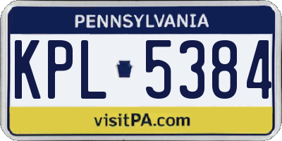 PA license plate KPL5384