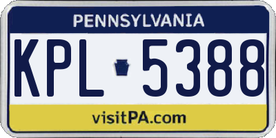 PA license plate KPL5388