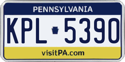 PA license plate KPL5390