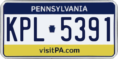 PA license plate KPL5391