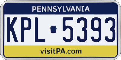 PA license plate KPL5393