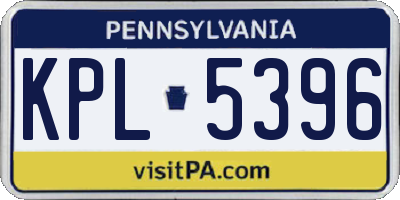 PA license plate KPL5396