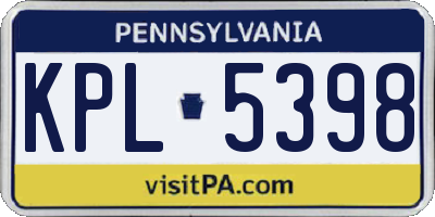 PA license plate KPL5398
