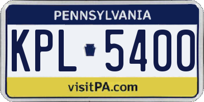 PA license plate KPL5400