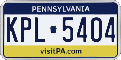 PA license plate KPL5404