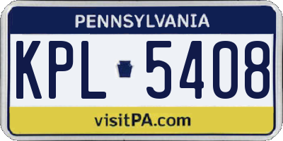 PA license plate KPL5408