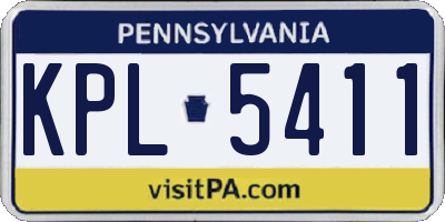 PA license plate KPL5411