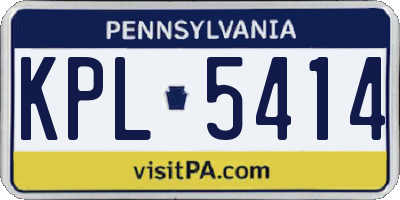 PA license plate KPL5414