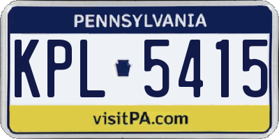 PA license plate KPL5415