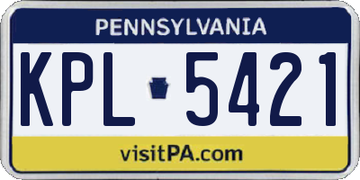 PA license plate KPL5421