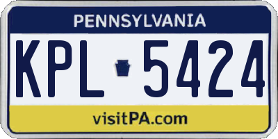 PA license plate KPL5424