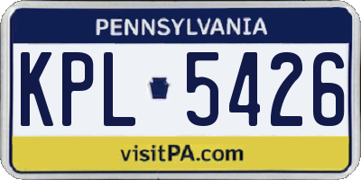 PA license plate KPL5426
