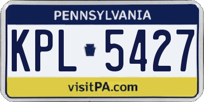 PA license plate KPL5427