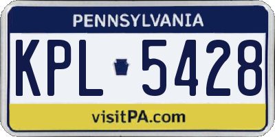 PA license plate KPL5428