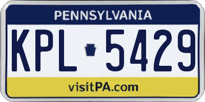 PA license plate KPL5429