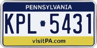 PA license plate KPL5431