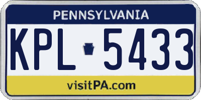 PA license plate KPL5433