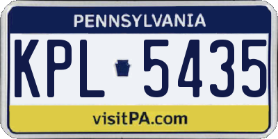 PA license plate KPL5435