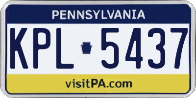 PA license plate KPL5437