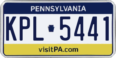 PA license plate KPL5441
