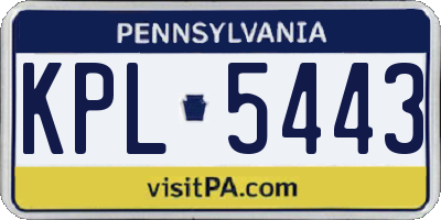 PA license plate KPL5443