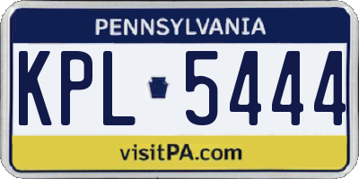 PA license plate KPL5444