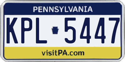 PA license plate KPL5447