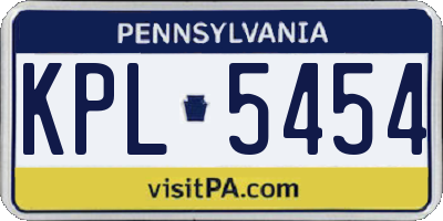 PA license plate KPL5454